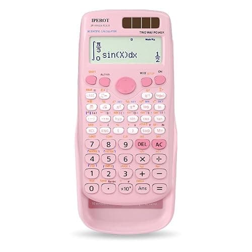 Scientific Calculators, IPEROT Pink Scientific Calculator 417 Function, Desktop Math Solar Calculators School Supplies Suitable for High School and College Students Algebra and Other Math Textbooks - Image 1