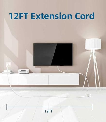 TiFFCOFiO Indoor Extension Cord, 2 Prong 12 Feet Extension Cord, 3 Polarized Outlets with Safety Slide Windows,13A/1625W, 16 AWG, 1 Pack (1 Pack) thumbnail 7
