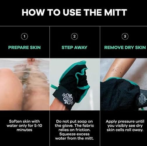 Dermasuri - Deep Exfoliating Glove - Polishing Mitt Body Scrubber - Korean Skin Cleaner Exfoliator - Dead Skin Buffing Treatment - Gifts for Women & Men - Keratosis Pilaris Scrub Remover - (2 Pack) thumbnail 5