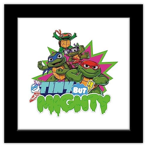 Trends International Gallery Pops Nickelodeon Teenage Mutant Ninja Turtles: Mutant Mayhem - Mini Mutants Tiny But Mighty Wall Art Wall Poster, 12" x 12", Black Frame Version - Image 1
