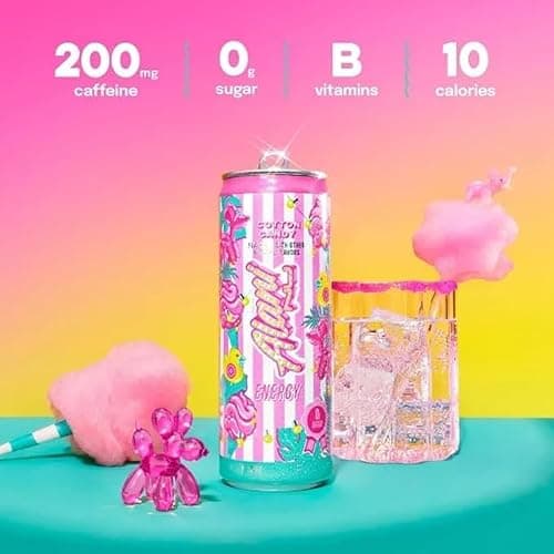 New Alani Energy Drinks Witch's Brew, Cotton Candy, Breezeberry - Limited Edition Flavors - Variety Pack, Sugar-Free, Low-Calorie, 200mg Caffeine, Energy Boost Drink 12 fl oz (Pack of 6) thumbnail 2