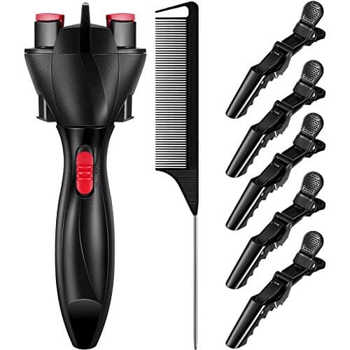 7 Pieces Automatic Braider Set - Electronic Braid Maker, Hair Twister with Comb and Clips for Styling (Black) - Image 1