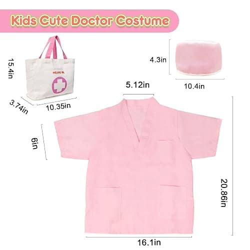 Meland Toy Doctor Kit for Girls, Pretend Play Toy Doctor Set with Dog , Carrying Bag, Stethoscope & Dress Up Costume Gift for Kids Toddlers Ages 3 4 5 6 Year Old for Role Play thumbnail 3