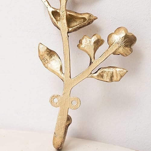 BOOMLATU Vintage Bird on Branch with Flowers Decorative Wall Hooks,Alloy Wall Mounted Coat Hooks for Hanging Coats,Hats,Keys and Purse & Clothes in Hallway, Bathroom (D) thumbnail 9