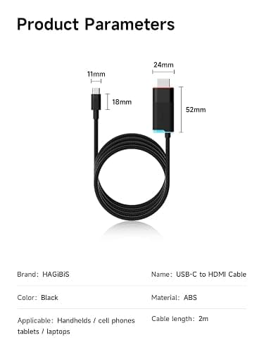 Hagibis Switch2 Dock for Nintendo Switch1/2 & Switch OLED, USB C to HDMI Cable Adapter with 4K@60Hz HDMI, 100W PD, Type-C to HDMI Adapter for Laptop, Tablet, SteamDeck, ROG Ally (Black 4K@60Hz) thumbnail 8