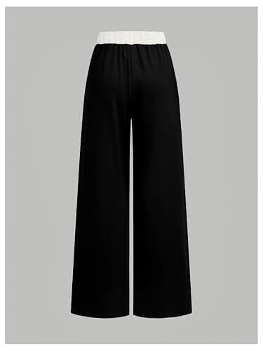 RoseSeek Girl's Baggy Sweatpants Letter Patched Wide Leg Pants Elastic Waist Long Trousers Joggers Trendy thumbnail 2