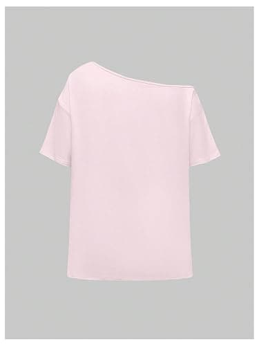 RoseSeek Women's Off The Shoulder Tops Graphic Goth Tee Y2k Vintage Asymmetrical Neck Oversized T Shirts thumbnail 2