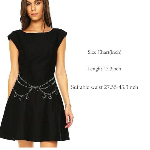 Wloisc Star Waist Chain Belt - Punk Gothic Crossover Body Belly Chains Tassel for Women Girl thumbnail 3