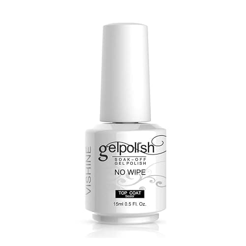 Vishine Top Coat- 15ML No Wipe Top Coat Gel Nail Polish High Gloss Shine Finish Long Lasting Home DIY Professional Manicure - Image 1