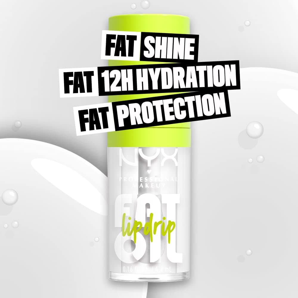 NYX PROFESSIONAL MAKEUP, Fat Oil, Lip drip, 12HR Hydration, Non-sticky, Vegan Formula - 01 MY MAIN (Clear) - 0.2 ml (Pack of 5) - Clear thumbnail 2