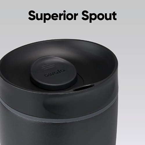 Owala SmoothSip Slider Ceramic-Lined Insulated Stainless Steel Coffee Tumbler, No Metallic Taste Reusable Travel Mug, Hot Iced Coffee Cup, BPA Free 20 oz, Very, Very Dark thumbnail 4
