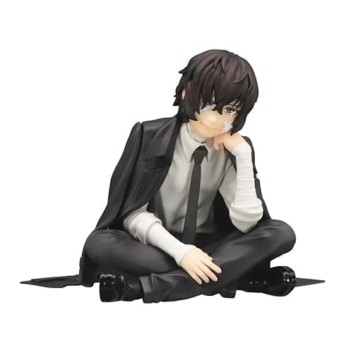 Puruuige 2PCS Nakahara Chuuya/Dazai Osamu Anime Figure Dazai Osamu Noodle Stopper Figurine Sitting Pose Character Model Desktop Decoration, 5.5 inch thumbnail 3