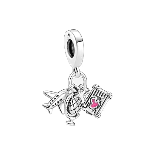 WANIUS 10 Pack Silver Charms for Pandora Bracelets and Necklaces Charms for Women CZ Pendant Jewelry Charm Set thumbnail 7