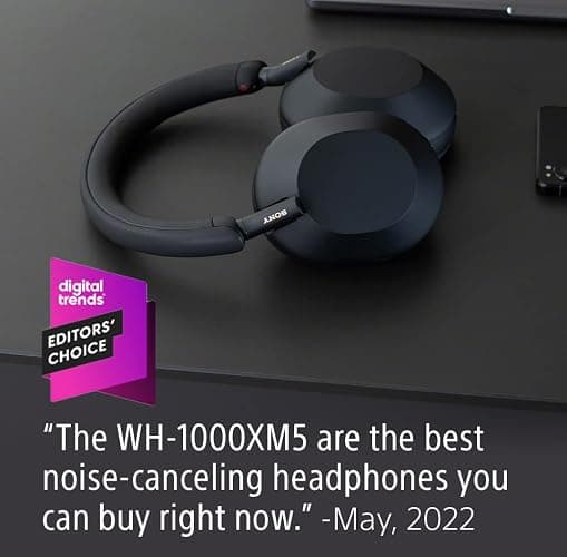 Sony WH-1000XM5 Premium Noise Canceling Headphones, Auto NC Optimizer, 30-Hour Battery, Alexa Voice Control, Midnight Blue thumbnail 15