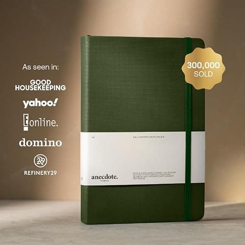 Anecdote Daily Planner w 2026-2027 Calendar, Start Anytime 26 Weeks Undated | 1 Page per Day | 8.5" x 5.2" | Hardcover To-Do List Organizer, Plan Your Success, Achieve Productivity Goals thumbnail 2