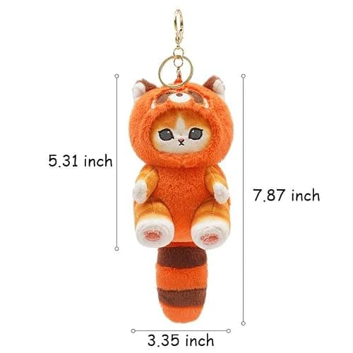 QHUACIZJL Cute cat keychain 5" plush backpack accessories bag pendant cute keychain gift thumbnail 2