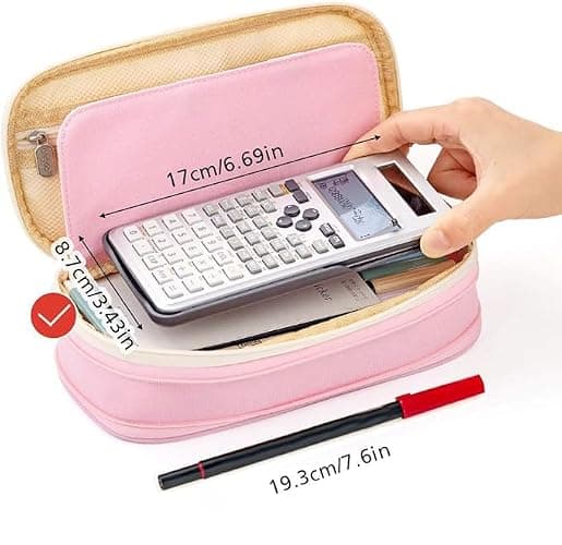 EASTHILL Big Capacity Pencil Pen Case Office College School Large Storage High Capacity Bag Pouch Holder Box Organizer Blue (Pink) thumbnail 5