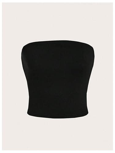 SOLY HUX Women's 6 Piece Tube Top Strapless Sleeveless Slim Fit Solid Bandeau Crop Tops thumbnail 3