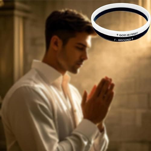 GOD IS FIRST BRACELET,GOD IS FIRST SECOND Bracelets, Inspirational Bible Verses Bracelet, Religious Motivational Wristbands Bracelets Gifts for Men Women Teens thumbnail 4