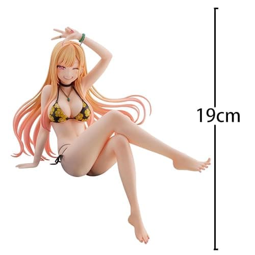 LUNK Kitagawa Marin Figure Sitting Anime Girl Model Kitagawa Marin Statue Swimsuit Anime Scale Figure Handmade Collectible Figurine Decoration 19cm/9.5in thumbnail 3
