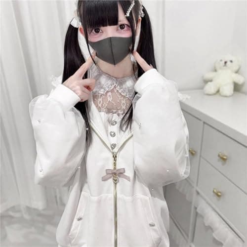 Zenrave Jirai Kei Jackets Shoujo Girl Clothes - Cutecore Jojifuku Hoodies Y2K Tenshi Kawaii Japanese Harajuku Gyaru Outfits thumbnail 2