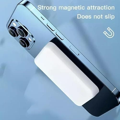 Magnetic Wireless Power Bank 5000mAh - Ultra Slim Power Bank Fast Charging Compatible with iPhone, Google & Smartphones - Fast Qi Charging Battery Pack, LED Indicator Travel Friendly thumbnail 4
