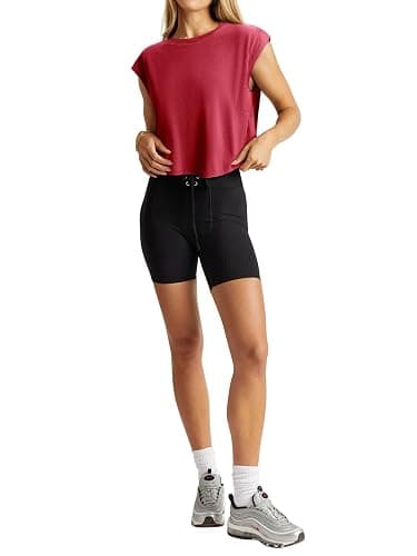 LASLULU Women's Athletic Open Back Short Sleeve T-Shirt thumbnail 4