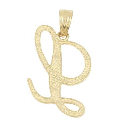 Ice on Fire Jewelry 10k Gold Initial Pendant thumbnail 3