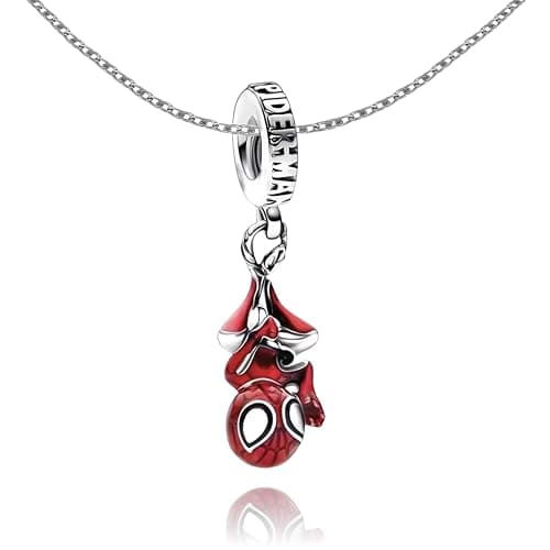 RZCXBS SpiderMan Pendant Necklace for Women and Man,Red Adjustable Spider Jewelry Chain,Ideal Spider Man's Pink Gift for spider man Fans,Cosplay,Daily Wear - Image 1