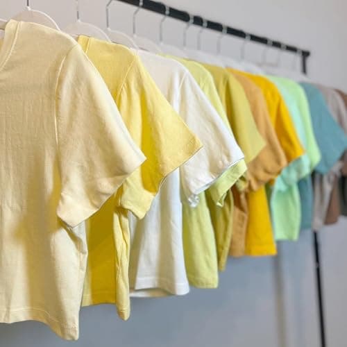 Women's 100% Cotton Loose Fit Crop Tops Round Neck Short Sleeve Casual Cropped Top Tee T-Shirt thumbnail 2