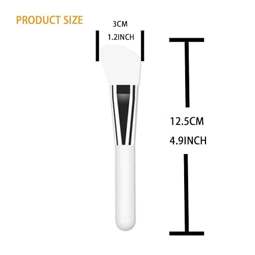 Facial Mask Application Brush, Soft Silicone Angled White Brush Head Cosmetic Tool for Body Lotion, Mud, Clay, Charcoal Mixed Mask thumbnail 7