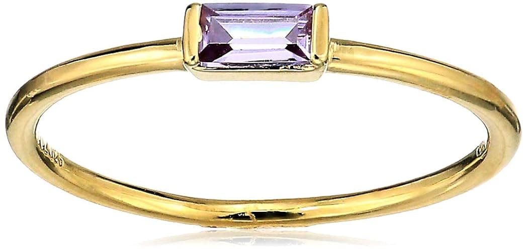 Amazon Essentials 18K Yellow Gold Plated Sterling Silver Cubic Zirconia Fashion Stackable Ring - Image 1