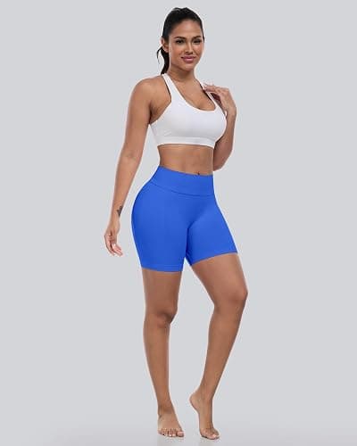 CHRLEISURE Workout Shorts Sets for Women, High Waisted Butt Lifting Scrunch Butt Sports Seamless Gym Shorts thumbnail 2