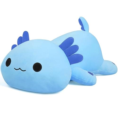 MIAOHAHA Plush Axolotl Toy 20in Plush Pillow Axolotl Stuffed Animal Toy Cute Plushies Kids Plush Toy Pillow(Blue,50cm/19.6in) - Image 1