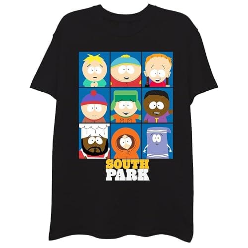 South Park Men's South Park Character Group T-Shirt - Kenny, Eric, Stan, Kyln, Chef - Image 1