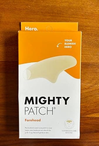 Hero Cosmetics Mighty Patch™ Forehead Patch - Hydrocolloid Acne Pimple Patch, Contoured to Cover Larger Area of Zits and Blemishes - Drug-Free and Suitable for Sensitive Skin (5 Count) thumbnail 4