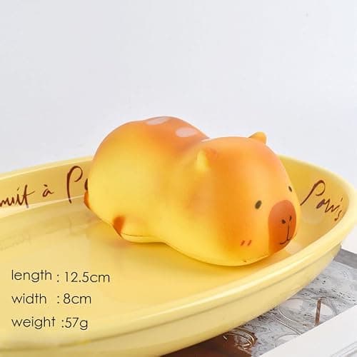 Squishy Toys, Cute Bread Toast Capybara Sqweezy Slow Rising, Soft Squishies Party Favors for Anxiety Stress Relief, Animal Sensory Fidget Squeeze Novelty Relax Toy Gift for Adults-Capybara thumbnail 4
