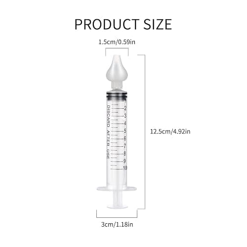 Baby Nasal Aspirator, 10ml Syringe Nasal Irrigator, Reusable Silicone Nasal Suction Tip, Nasal Syringe for Baby, Nose Cleaner Rinsing Device (2PCS) thumbnail 4