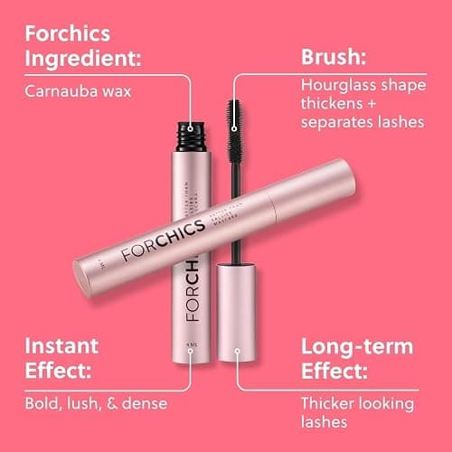 ForChics- Nourishing Eyelash Growth Mascara - Volumizing & Lengthening, Moisturizing Black Formula for Sensitive Eyes, Enhances Thickness & Health thumbnail 2