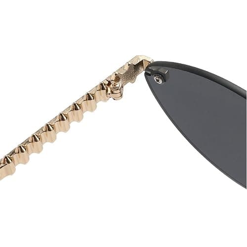 willochra Trendy Rimless Cat Eye Metal Sunglasses Vintage Small Oval Outdoor Eyewear UV400 Protection for Women Men thumbnail 7