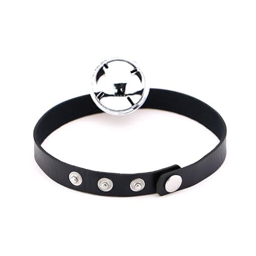 FM FM42 Multicolor PU Simulated Leather Silver-tone 4cm Large Bell Pendant Neckband Choker Necklace thumbnail 5