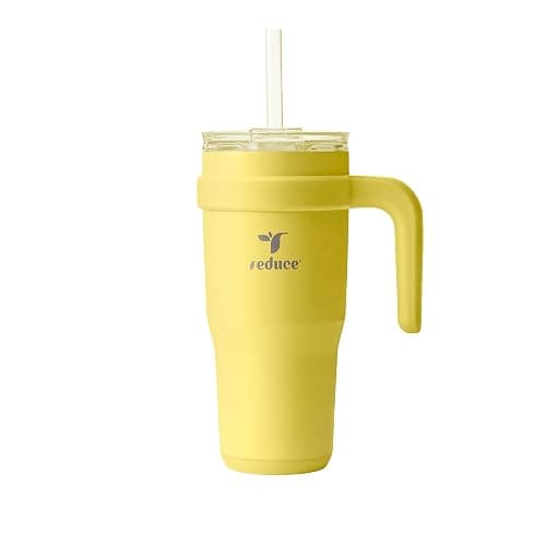 Reduce 24 oz Stainless Steel Tumbler with Handle - Dual-Wall Vacuum Insulated Travel Mug, Sweat-Proof Lid & Reusable Straw - Keeps Drinks Cold for 24 Hrs, Fits Cupholders, Dishwasher Safe -Pina Colada - Image 1