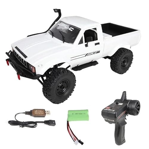 SVERTIBO 1/16 Scale RC Crawler, WPL C24-1 RC Truck RTR 4x4 Off-Road Pick-up Car 2.4GHz Remote Control RC Rock Crawler with Upgraded Battery & LED Lights - WPL C24-1 thumbnail 6