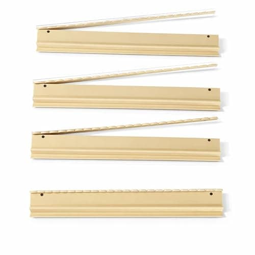 Katsco Brand, Set of 4, Magnetic, Scalloped, Ivory Mahjong Tile Racks with Removable Acrylic Pushers with Velvet Bag, 20-Inch Length American Mahjong Racks Holders, Includes Velvet Rack Bag - Image 1