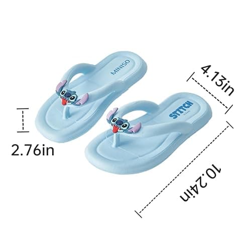 MINISO Disney Stitch Women's Flip Flops - Soft Slippers with Anti-Slip Sole, Waterproof Summer Sandals for Beach, Pool, Shower | Cute Cartoon Slippers for Girls, Women | Gift for Stitch Fans thumbnail 5