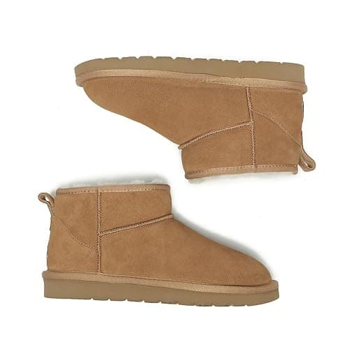EVERAU Women Finch Ultra Mini Classic Boots Womens Warm Ankle Winter Sheepskin Suede Water Resistant Boots thumbnail 8