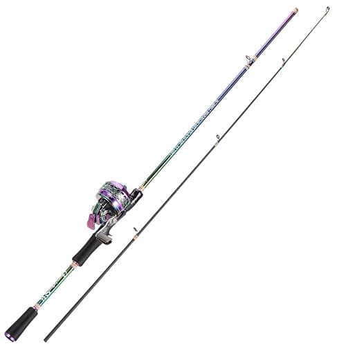 Sougayilang Fishing Reel Rod Combo, Two Pieces Colorful Poratble Light Weight Casting Rod with Spincast Fishing Reel for Freshwater thumbnail 2