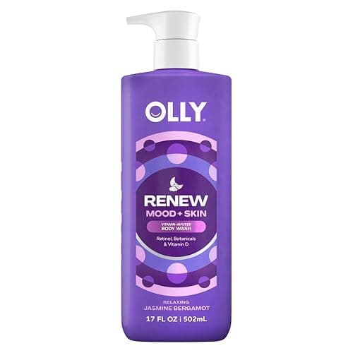 OLLY Renew Body Wash with Vitamin D, Retinol & Botanicals - 17oz | For dry skin, Helps repair the skin barrier, With vitamin C for Skin Barrier Repair, Deep Hydration, Jasmine Bergamot Scent - Image 1