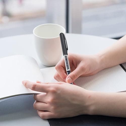 Rollerball Pen, 25 Pack Black Gel Pens 0.7 mm Fine Point Liquid Ink, Quick-Drying Ballpoint Pen for Writing, Journaling, Home Office Stationary Supplies thumbnail 2