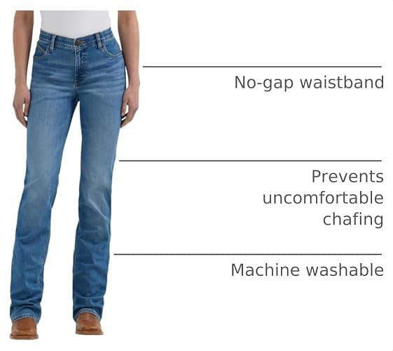 Wrangler Women's Willow Mid Rise Boot Cut Ultimate Riding Pant | Mid rise fit, Boot cut, Flat comfort seams, Decorative back pocket stitching, Five-pocket styling thumbnail 5